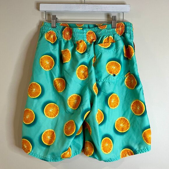 Old Navy Men’s Blue Orange Fruit Swim Trunks size Medium Tall - Picture 2 of 3